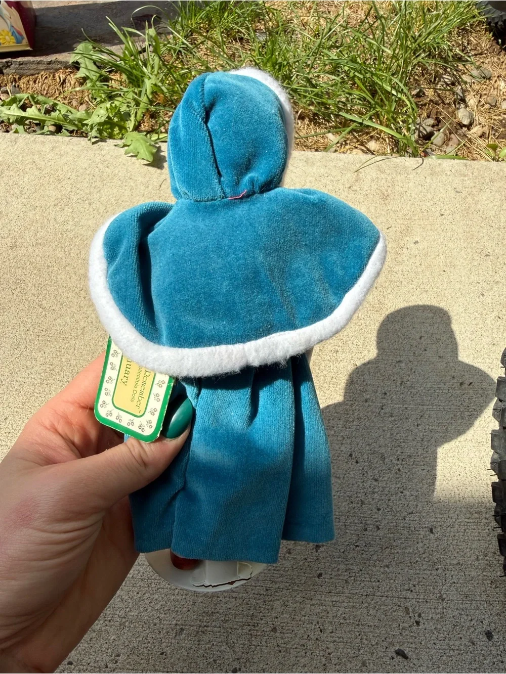Russ Teal & White Hooded Doll with Red Hair